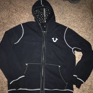 Hooded True Religion zipper jacket